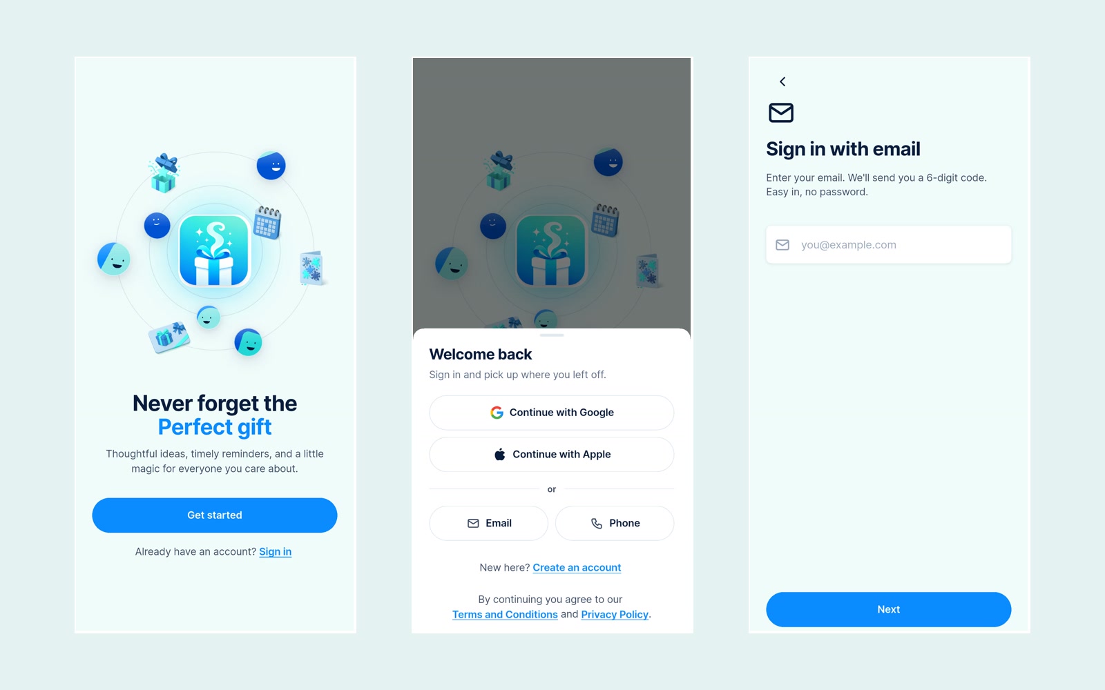 Gift Genie interface