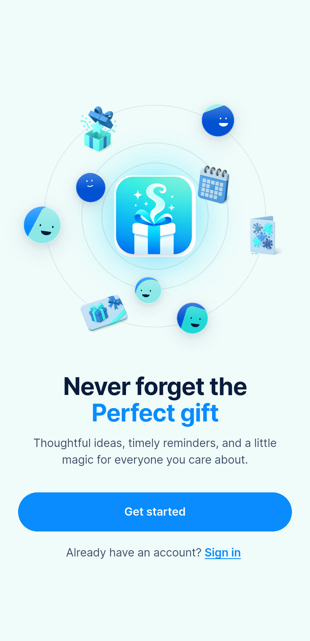 Gift Genie — The front door. Every call-to-action in the app is shaped after this button.