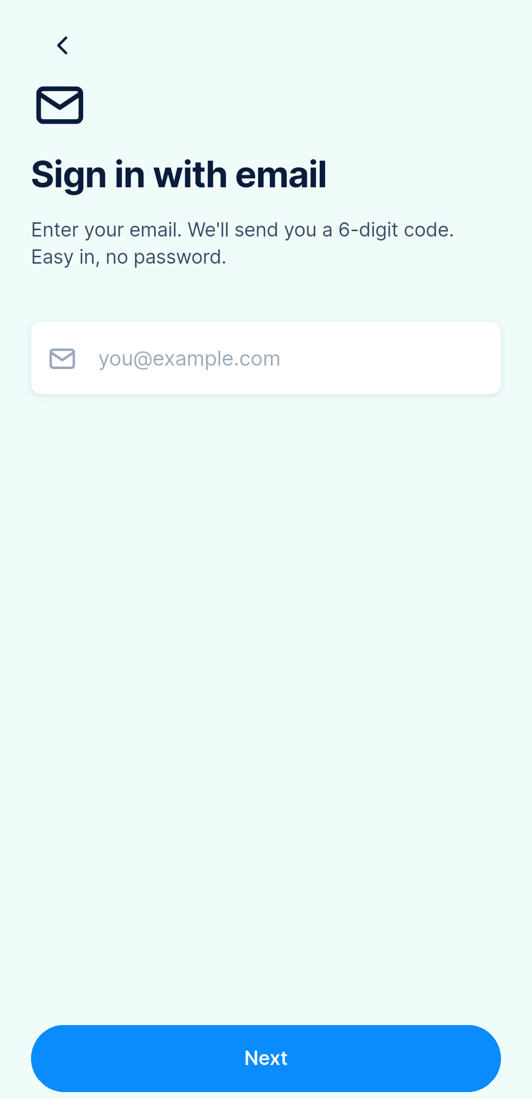 Gift Genie — One question per screen, and no password — the code arrives by email.